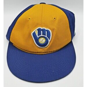 Milwaukee Brewers Cooperstown Collection Hat Adjust Blue Yellow MLB Cap Youth